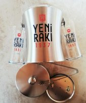 2 YENİ RAKI RAKI BARDAĞI 1 ADET YENİ RAKI BUZ KOVASI MAŞA HEDİYELİ - 1