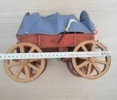 ANTİKA AHŞAP AT ARABASI EL YAPIMI OYUNCAK ARABA - 1
