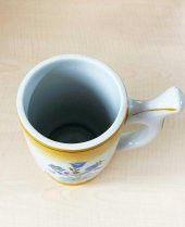 0.5LT AVRUBA EL BOYAMA POLONYA DAMGALI BİRA BARDAĞI KULPLU BARDAK TANKART - 3