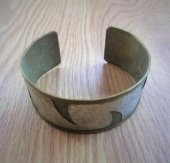 El İşi Otantik Bilezik Gerçek Vintage Bakır Pirinç Yel Bileziği NO 98 - 3