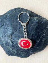 VİNTAGE ÇİFT TARAFLI TÜRK BAYRAĞI TEMALI ANAHTARLIK AY YILDIZ - 2