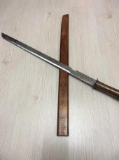 87 CM EL YAPIMI İŞLMELİ KILIÇ AHŞAP SAPLI VE AHŞAP KILIFLI KILIÇ - 2