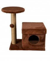 Dubex 39x72x80 cm Kedi Oyun Evi ve Tırmalama Platformu Tarçın thumbnail 1