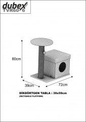 Dubex 39x72x80 cm Kedi Oyun Evi ve Tırmalama Platformu Tarçın thumbnail 3