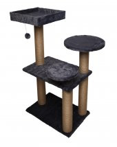 Dubex 65x88x111 cm Kedi Oyun Evi ve Tırmalama Platformu Gri - 1