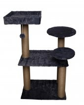 Dubex 65x88x111 cm Kedi Oyun Evi ve Tırmalama Platformu Gri - 4