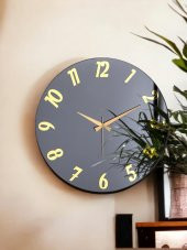 Galaxy Premium Serisi Aynalı 50 CM Sessiz Akar Duvar Saati Füme thumbnail 1