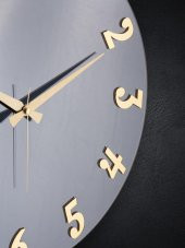 Galaxy Premium Serisi Aynalı 50 CM Sessiz Akar Duvar Saati Füme thumbnail 3