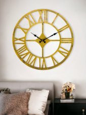 Galaxy DM30-AK Serisi Roma Rakamlı Metal Duvar Saati Gold 30 CM - 2