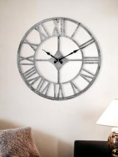 Galaxy DM30-GK Serisi Roma Rakamlı Metal Duvar Saati Gri 30 CM thumbnail 2