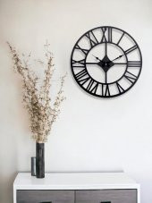 Galaxy DM30 Serisi Roma Rakamlı Metal Duvar Saati Siyah 30 CM - 3