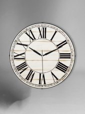 Galaxy Exclucive Bombeli Cam Serisi Mermer Desenli Roma Rakamlı Sessiz Akar Duvar Saati 30 cm thumbnail 1