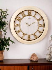 Galaxy Premium Serisi Eskitme Kabartma Kadranlı 50 cm Duvar Saati Beyaz - 2