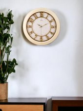 Galaxy Premium Serisi Eskitme Kabartma Kadranlı 50 cm Duvar Saati Beyaz - 3