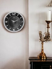 Galaxy Exclucive Kabartama Rakamlı Klasik Kadranlı 30 cm Duvar Saati Gri thumbnail 3