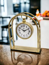 Galaxy Premium Serisi Kafes Ofis ve Masa Saati Metal Kadran Gold - 2