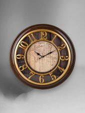 Galaxy Eskitme Dekoratif Kadranlı 50 cm Duvar Saati Koyu Kahve thumbnail 1