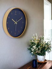 Galaxy D-218-A Siyah Kadran 30 CM Sessiz Akar Duvar Saati Gold thumbnail 2