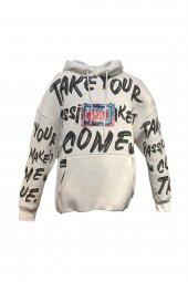 BLUES MODA 100 PAMUK UNİSEX OWERSIZE BASKILI KAPÜŞONLU TREND SWEATSHIRT - 2