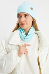 Aqua 3'ü BİR ARADA Balıkçı  Style Bere +İpli  Bere + Boyunluk Hafif, %100 Pamuklu Kışlık Set - 1