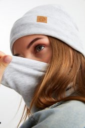 Melanj Kadın Balıkçı Style Pamuklu Kaşkorse, Terletmez, Ultra Hafif, Yumuşak Bere Boyunluk Takım - 4