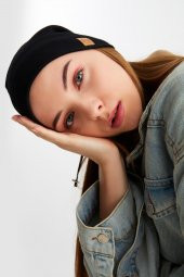 Siyah Kadın Pamuklu Kaşkorse Terletmez Ultra Hafif Ve Yumuşak Ipli Şapka Bere - 4