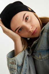 Siyah Kadın Pamuklu Kaşkorse Terletmez Ultra Hafif Ve Yumuşak Ipli Şapka Bere - 7