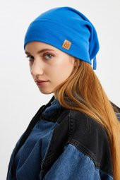 Mavi Kadın Pamuklu Kaşkorse, Terletmez, Ultra Hafif ve Yumuşak Bere Boyunluk Takım thumbnail 6