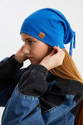 Mavi Kadın Pamuklu Kaşkorse, Terletmez, Ultra Hafif ve Yumuşak Bere Boyunluk Takım thumbnail 7