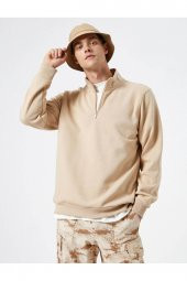 4WAM70126MK Koton Erkek Sweat BEJ - 1