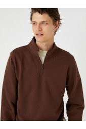 4WAM70126MK Koton Erkek Sweat BEJ - 5
