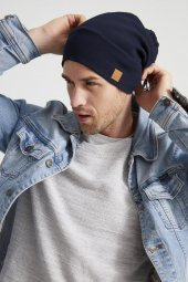 Lacivert Erkek Genç Elit Lacivert ip detaylı Şapka Bere -Spor, Rahat, %100 pamuklu kaşkorse, yerli üretim thumbnail 2