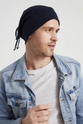 Lacivert Erkek Genç Elit Lacivert ip detaylı Şapka Bere -Spor, Rahat, %100 pamuklu kaşkorse, yerli üretim thumbnail 3