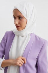Beyaz Kadın Tesettür Hijap Hazır Multi Şifon İpeksi Şal- Rahat, Yumuşak, Ekstra Hafif - 3