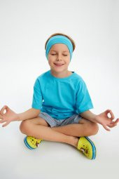 Aqua-Aqua Erkek Çocuk %100 Pamuklu Penye Oversize Aqua T-Shirt Yumuşak Bandana İKİLİ TAKIM  Trend Seri1 - 5