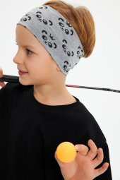 Gri Desenli-Siyah Erkek Çocuk %100 Pamuklu Penye Oversize Kamuflaj T-Shirt Yumuşak Bandana İKİLİ TAKIM  Trend Seri 2 - 3