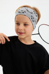 Gri Desenli-Siyah Erkek Çocuk %100 Pamuklu Penye Oversize Kamuflaj T-Shirt Yumuşak Bandana İKİLİ TAKIM  Trend Seri 2 - 5