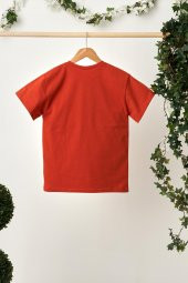 Lacivert-Kiremit Erkek Çocuk %100 Pamuklu Penye Oversize Gri T-Shirt Yumuşak Lacivert Bandana 2'Lİ TAKIM  Trend Seri3 - 8