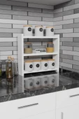 Tezgah Üstü Çok Amaçlı Baharatlık 3 Raflı Mutfak Rafı 40x10 cm Beyaz - 1