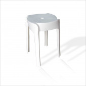 Beyaz Büyük Geniş Uzun Sağlam Sert Plastik Kırılmaz Hafif 45 Cm Banyo Balkon Bahçe Oturak Tabure Sandalye thumbnail 2