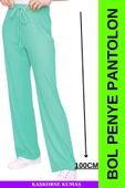 Kadın Penye Kaşkorse Esnek Bol Pantolon Bilek Hizası - 1
