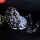 Valkyrie Vintage Kutulu Ahtapot Motifli Retro Köstekli Cep Saati - 4
