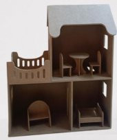 Hobi Adn 90231 Dekoratif Çocuk Oyuncak Ev Ahşap MDF HAM CNC Kesim El Yapım - 4