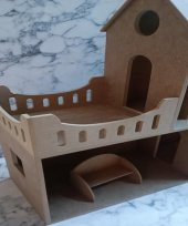 Hobi Adn 90231 Dekoratif Çocuk Oyuncak Ev Ahşap MDF HAM CNC Kesim El Yapım - 8