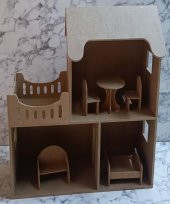 Hobi Adn 90231 Dekoratif Çocuk Oyuncak Ev Ahşap MDF HAM CNC Kesim El Yapım - 9