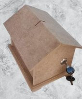 Hobi Adn 90228 Dekoratif Bahşiş Kutusu Kumbara MDF HAM CNC Kesim MODEL El Yapım - 3