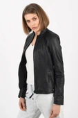 Kibyra Siyah Fit Hakiki Deri Ceket Kadın - 1