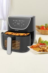 Gustofry 1700w Xl Dokunmatik 8 Ön Ayarlı Cam Kapaklı Hazne Aydınlatmalı Airfryer Sıcak Hava Fritözü - 3