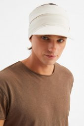 Bej Erkek UV Koruyuculu Pamuklu Penye Tenis Golf Stil Vizör Şapka Siperlik-Terletmez - 2