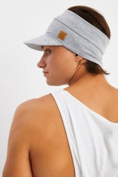 Açık Gri Erkek Uv Koruyuculu Pamuklu Penye Tenis Golf Stil Vizör Şapka Siperlik-terletmez - 4